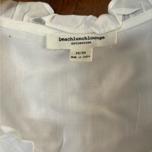 White ruffle neck blouse size M - Picture 2 of 5